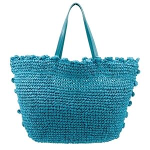 Btb Los Angeles Blue Straw Bag